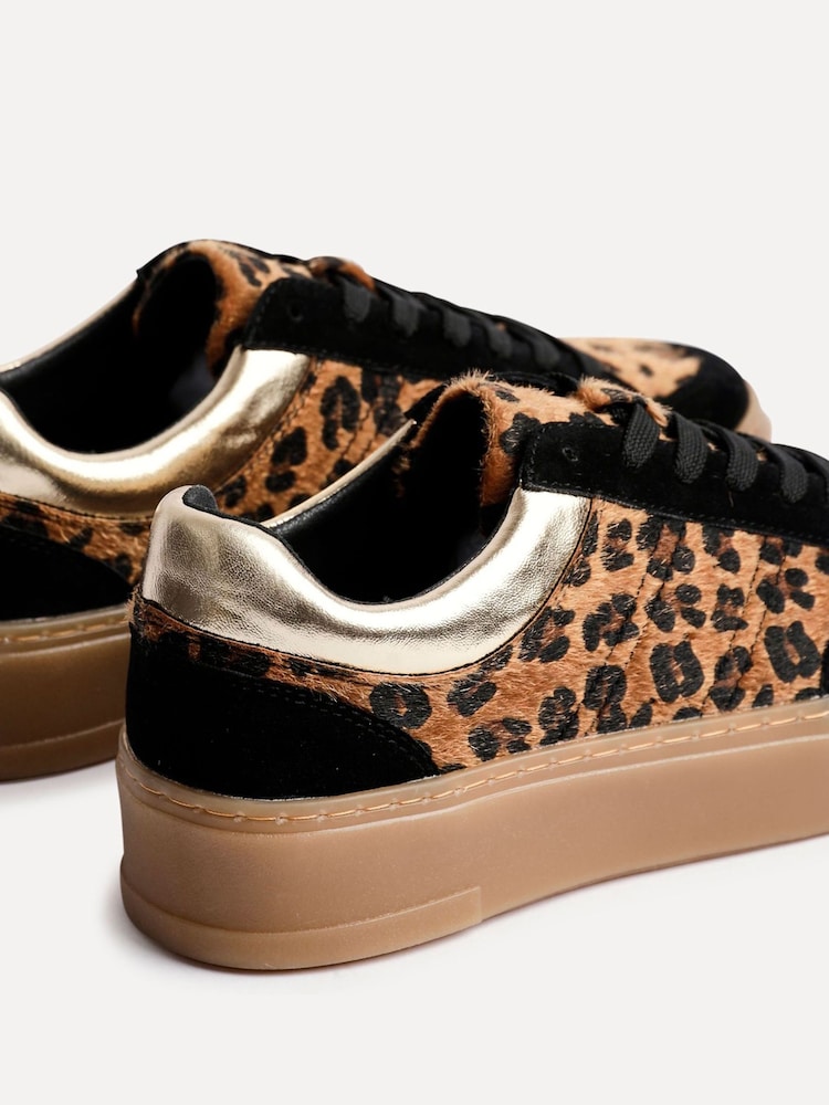 Linzi Black Nyra Aminal Print Lace-Up Trainers - Image 6 of 6