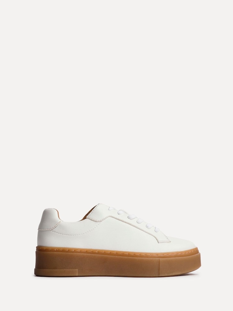 Linzi White Blanca Lace-Up Flatform Trainers - Image 2 of 5 Linzi White Blanca Lace-Up Flatform Trainers - Image 2 of 5