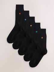 Black Multicoloured Logo 5 Pack Embroidered Lasting Fresh Socks - Image 2 of 8