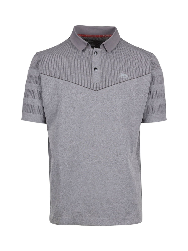 Trespass Male Grey Nab Active Polo T-Shirt - Image 1 of 2