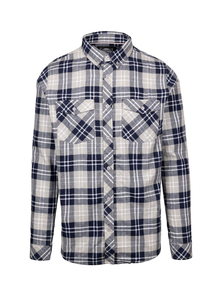 Trespass Male Blue Dawlish Check 100% Cotton Shirt - Image 1 of 2 Trespass Male Blue Dawlish Check 100% Cotton Shirt - Image 1 of 2