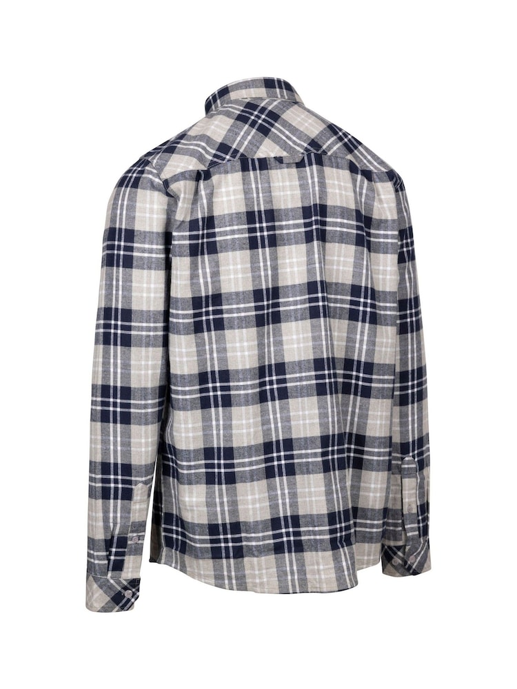 Trespass Male Blue Dawlish Check 100% Cotton Shirt - Image 2 of 2 Trespass Male Blue Dawlish Check 100% Cotton Shirt - Image 2 of 2