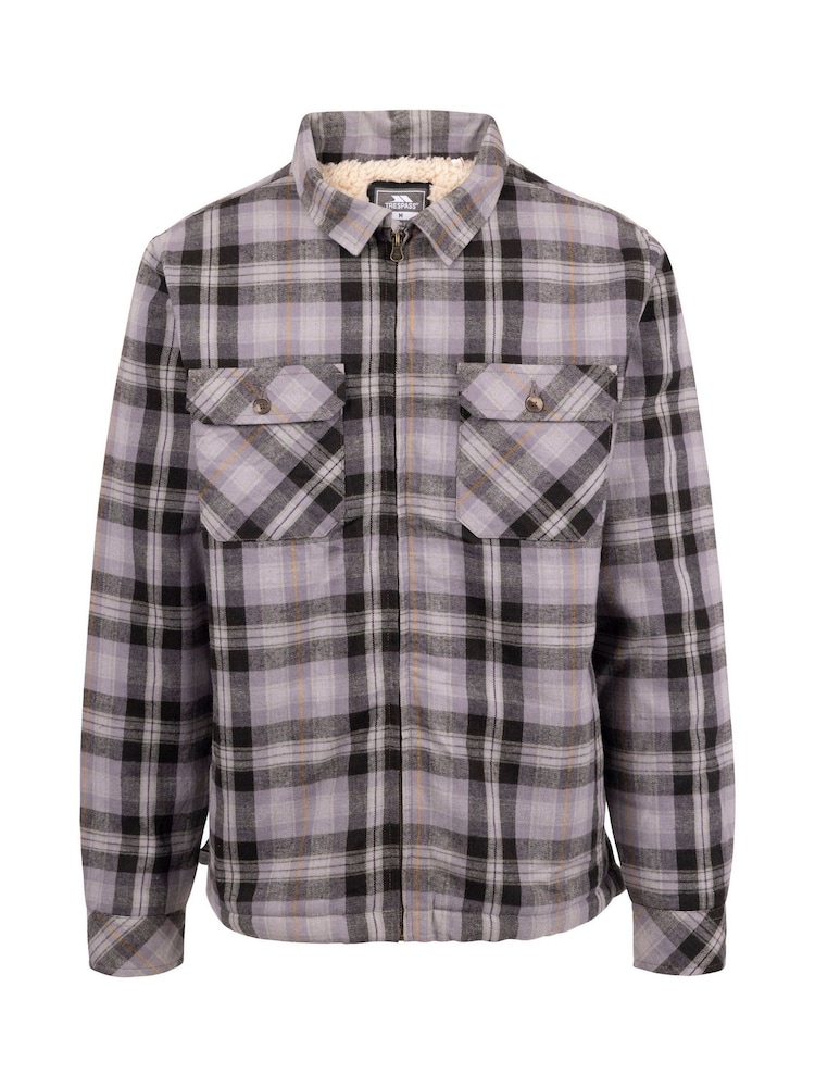 Trespass Male Grey Danehill Sherpa Lined 100% Cotton Shirt - Image 1 of 2