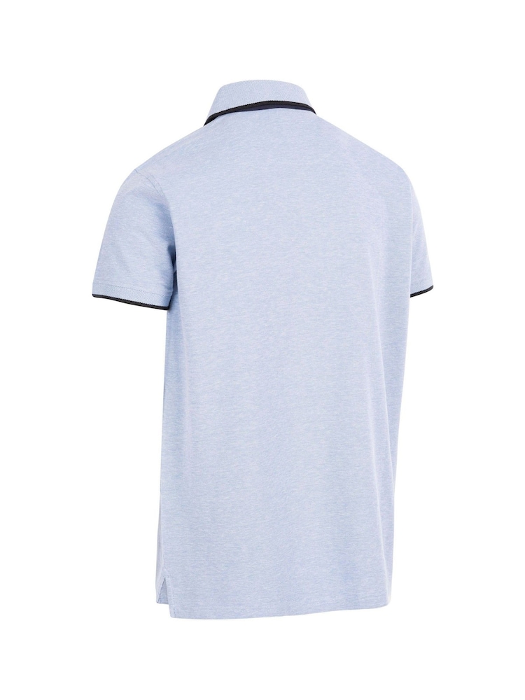 Trespass Mens Blue Skate 100% Cotton Polo Shirt - Image 2 of 2