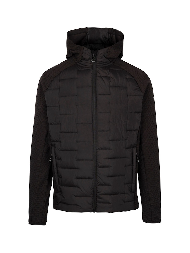 Trespass Mens Black Heber Hybrid Hoodie - Image 1 of 2