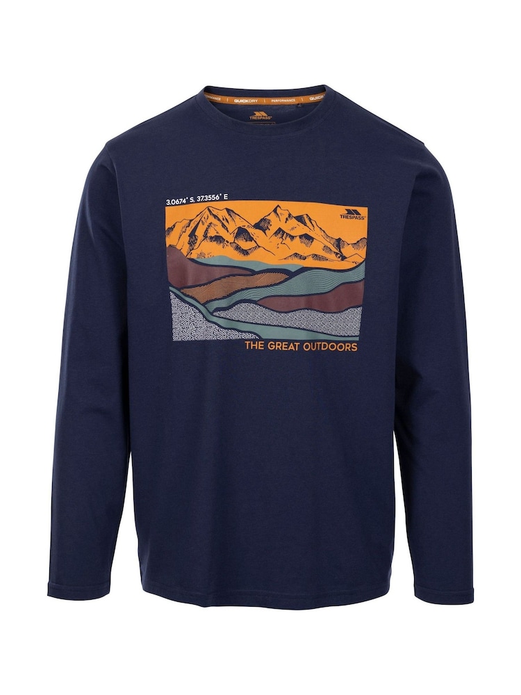 Trespass Mens Blue Flinder Casual T-Shirt - Bild 1 von 2