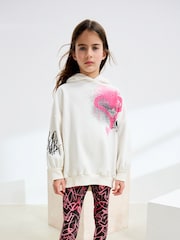 Ecru/Pink Graffiti Hoodie and Leggings Set (3-16yrs) - Image 2 of 8