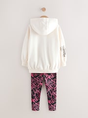 Ecru/Pink Graffiti Hoodie and Leggings Set (3-16yrs) - Image 6 of 8