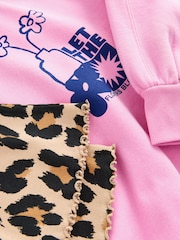 Pink/Animal Sweatshirt and Ribbed Flare Set (3-16yrs) - Image 8 of 9