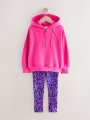 Pink and Blue Animal Hoodie and Sport Leggings Set (3-16yrs) - Image 4 of 8