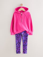 Pink and Blue Animal Hoodie and Sport Leggings Set (3-16yrs) - Image 5 of 8