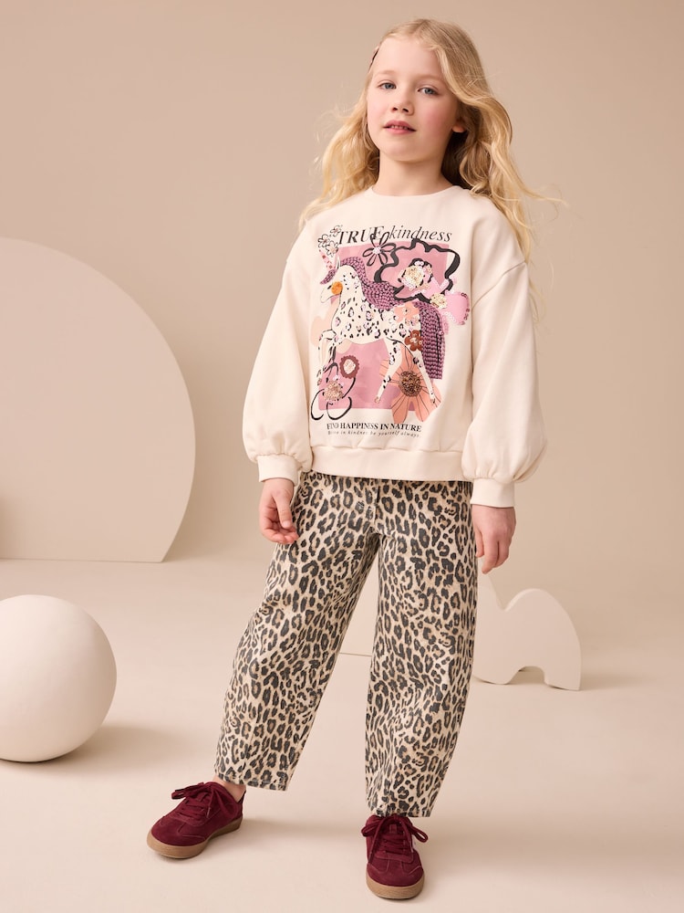 Ecru/Pink Unicorn Applique Sweatshirt (3-16yrs) - Image 2 of 7