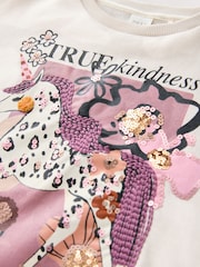 Ecru/Pink Unicorn Applique Sweatshirt (3-16yrs) - Image 6 of 7