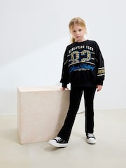 Schwarz mit Animal-Print - Sweatshirt mit Slogan (3–16 Jahre) - Bild 3 von 8