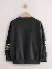 Schwarz mit Animal-Print - Sweatshirt mit Slogan (3–16 Jahre) - Bild 6 von 8