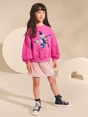 Bright Pink Sequin Star Sweatshirt (3-16yrs) - Image 2 of 8