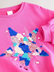 Bright Pink Sequin Star Sweatshirt (3-16yrs) - Image 7 of 8