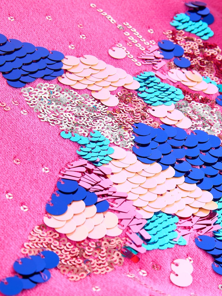 Bright Pink Sequin Star Sweatshirt (3-16yrs) - Image 8 of 8