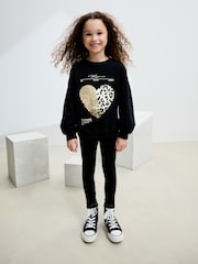 Black Sequin Heart Sweatshirt (3-16yrs) - Image 2 of 3