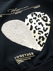 Schwarz/Paillettenherz - Sweatshirt (3-16 Jahre) - Bild 7 von 7