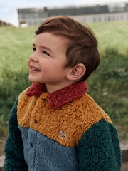 Blue/Yellow Bright Colorblock - سترة من الصوف والفرو الصناعي (3 شهور - 7 سنوات) - صورة 7 من 13
