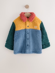 Blue/Yellow Bright Colorblock - سترة من الصوف والفرو الصناعي (3 شهور - 7 سنوات) - صورة 8 من 13