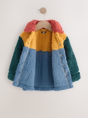 Blue/Yellow Bright Colorblock - سترة من الصوف والفرو الصناعي (3 شهور - 7 سنوات) - صورة 9 من 13