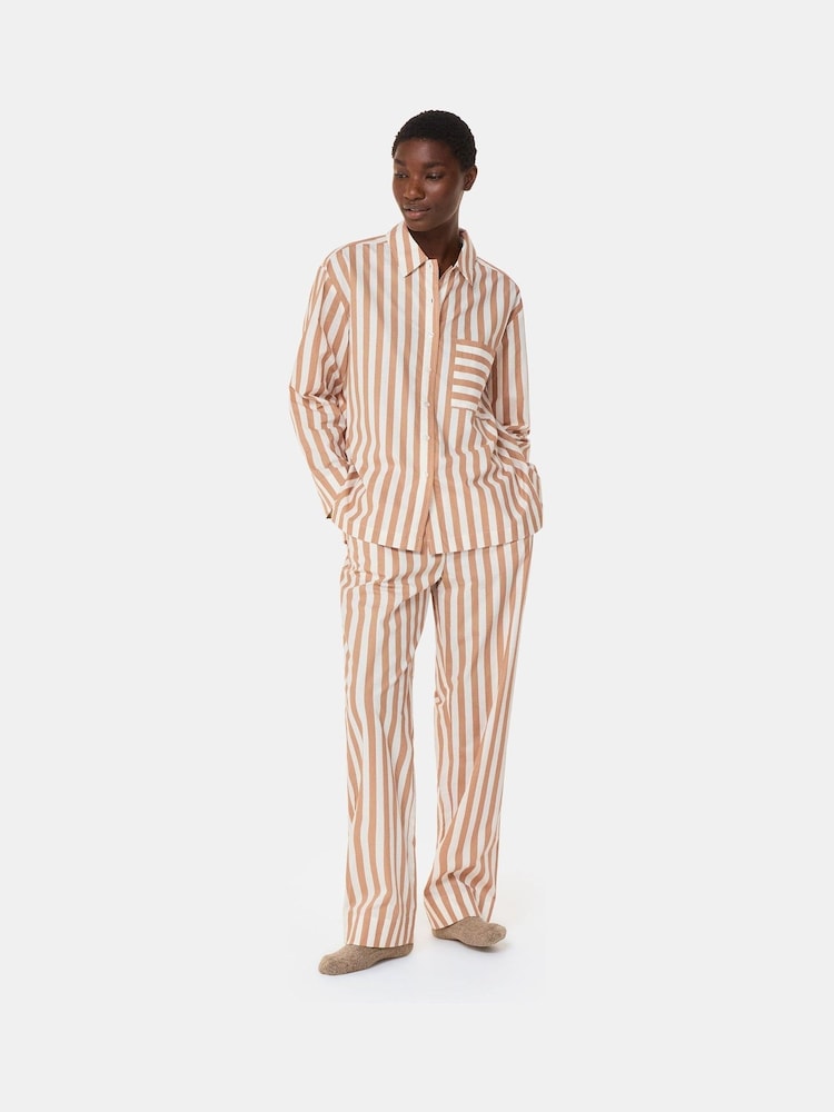 Whistles White Stripe 100% Cotton Pyjamas Shirt - Image 1 of 5