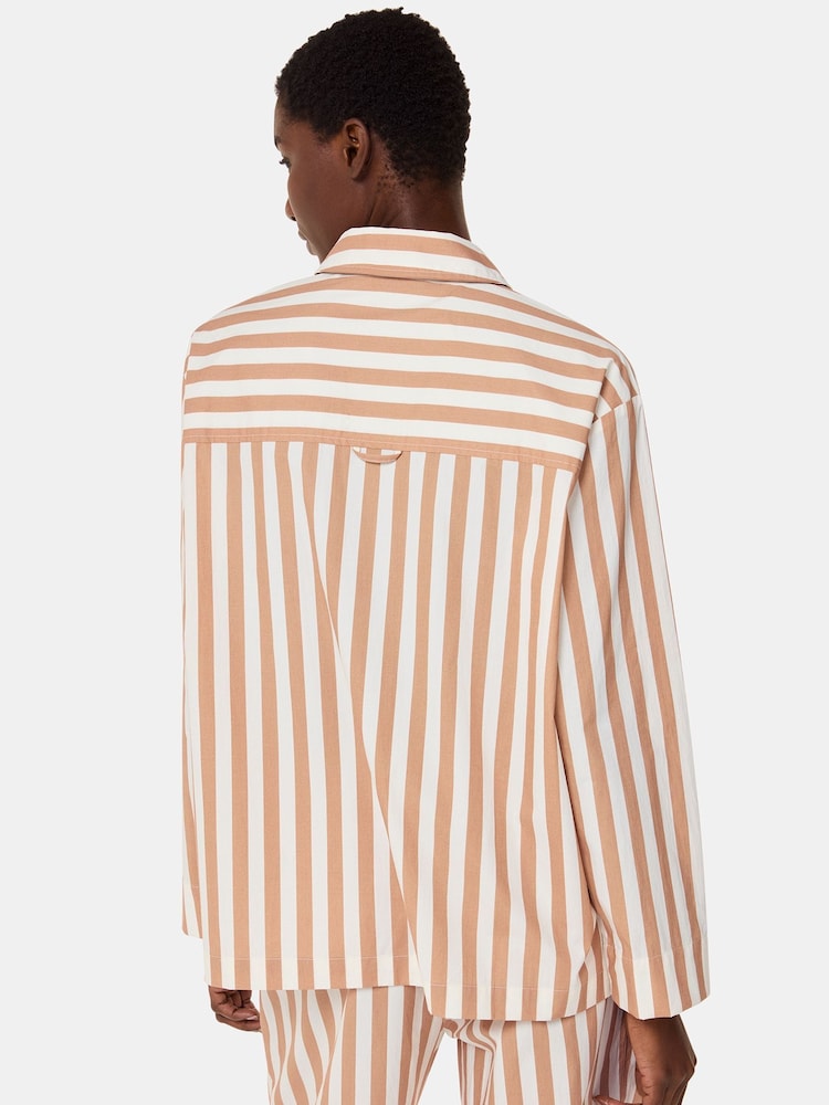 Whistles White Stripe 100% Cotton Pyjamas Shirt - Image 2 of 5