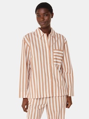 Whistles White Stripe 100% Cotton Pyjamas Shirt - Image 3 of 5