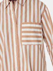 Whistles White Stripe 100% Cotton Pyjamas Shirt - Image 4 of 5