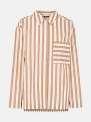 Whistles White Stripe 100% Cotton Pyjamas Shirt - Image 5 of 5