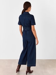 Whistles Denim Pintuck Belted 100% Cotton Jumpsuit - Imagen 3 de 6