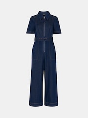 Whistles Denim Pintuck Belted 100% Cotton Jumpsuit - Imagen 6 de 6