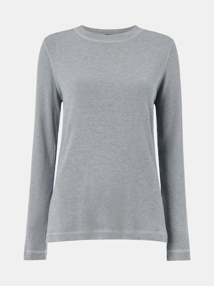 Whistles Grey Rib Jersey Pyjamas Top - Image 5 of 5 Whistles Grey Rib Jersey Pyjamas Top - Image 5 of 5