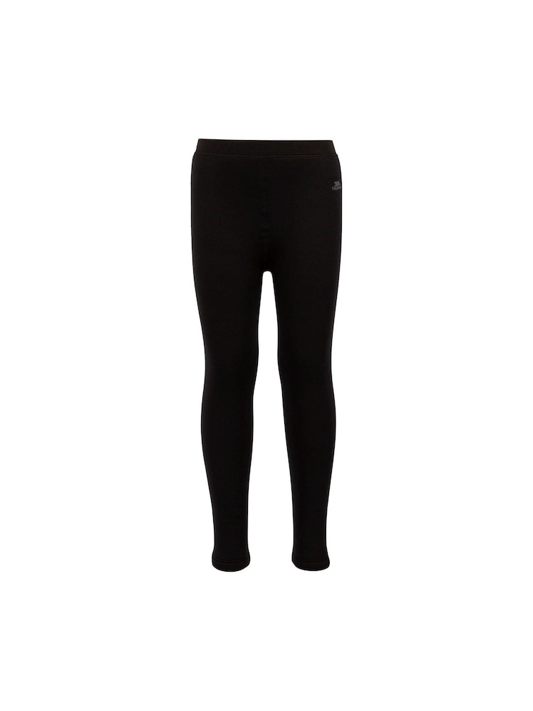 Trespass Child Fuzzy Sherpa Lined Black Leggings - Image 1 of 2 Trespass Child Fuzzy Sherpa Lined Black Leggings - Image 1 of 2