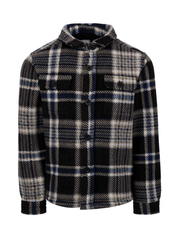 Trespass Kids Male Checkley Microfleece Black Shirt - Image 1 of 2 Trespass Kids Male Checkley Microfleece Black Shirt - Image 1 of 2