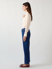 LK Bennett Elisa Viscose Crepe Blouse With Satin Stitch Edge - Изображение 3 из 5