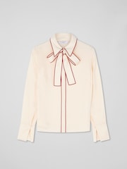 LK Bennett Elisa Viscose Crepe Blouse With Satin Stitch Edge - Изображение 5 из 5