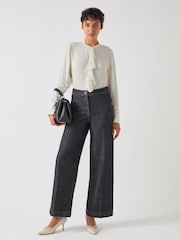LK Bennett Cream Cody Polkadot Print Ruffle Blouse - Image 2 of 8
