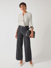 LK Bennett Cream Cody Polkadot Print Ruffle Blouse - Image 4 of 8