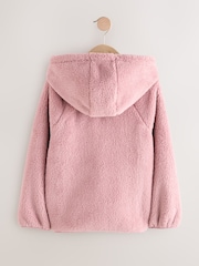 Pink Hooded Zip Borg Fleece Jacket (3-16yrs) - Image 7 of 9