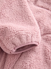 Pink Hooded Zip Borg Fleece Jacket (3-16yrs) - Image 8 of 9