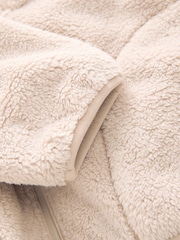 Neutral Hooded Zip Borg Fleece Jacket (3-16yrs) - Image 8 of 9