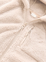 Neutral Hooded Zip Borg Fleece Jacket (3-16yrs) - Image 9 of 9