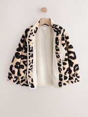 Black/Ecru Animal Button Up Borg Fleece Jacket (3-16yrs) - Image 10 of 12