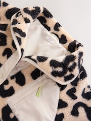 Black/Ecru Animal Button Up Borg Fleece Jacket (3-16yrs) - Image 11 of 12
