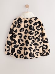 Black/Ecru Animal Button Up Borg Fleece Jacket (3-16yrs) - Image 9 of 12