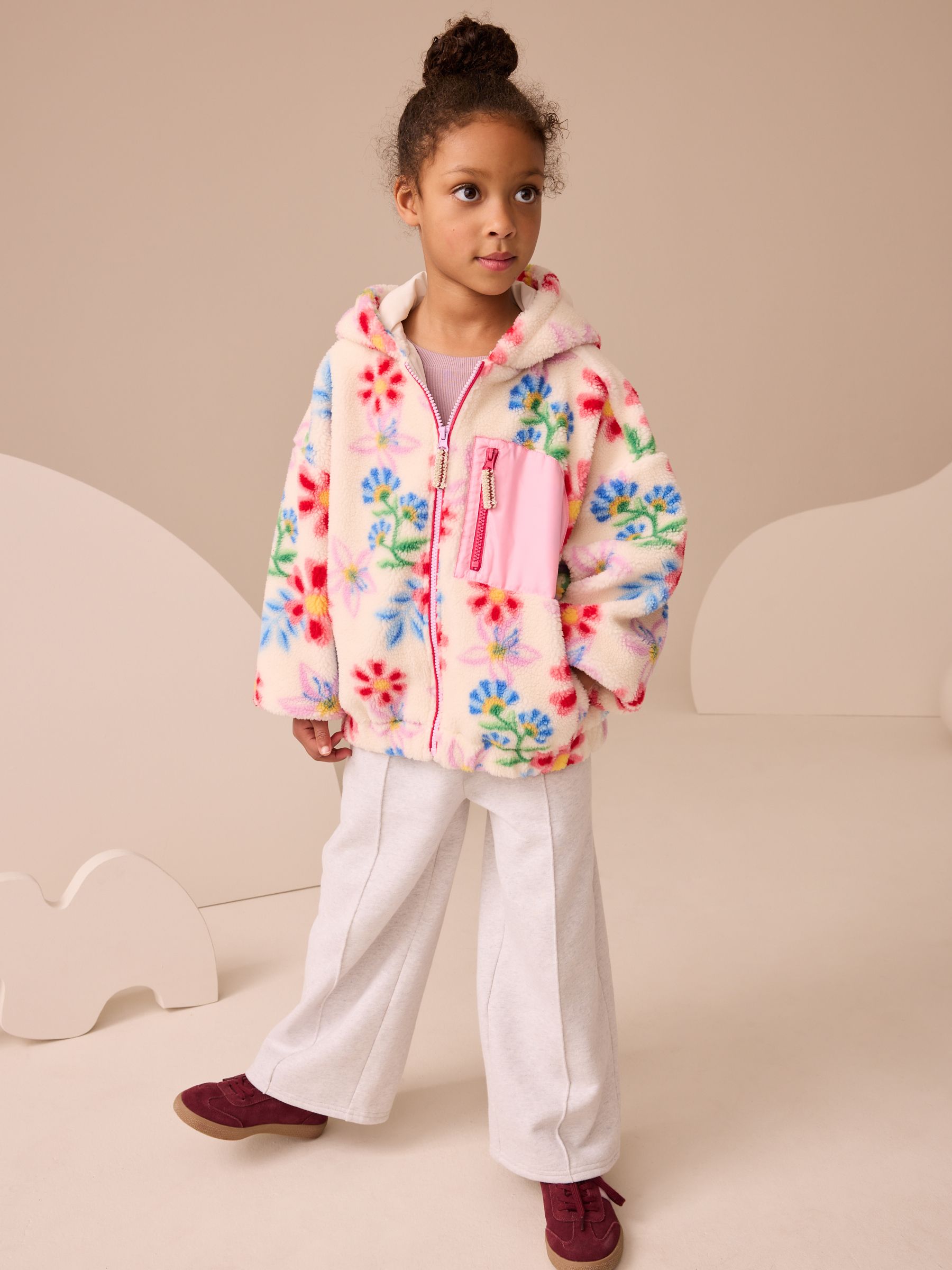 Veste Polaire à Capuche Pour Bébé Garçon/fille – Douce, Fermeture éclair, Imprimé Floral, Pour Intérieur Et Extérieur