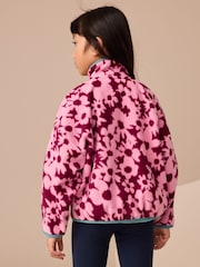 Pink Floral Print Zip-Up Fleece Jacket (3-16yrs) - Image 3 of 4